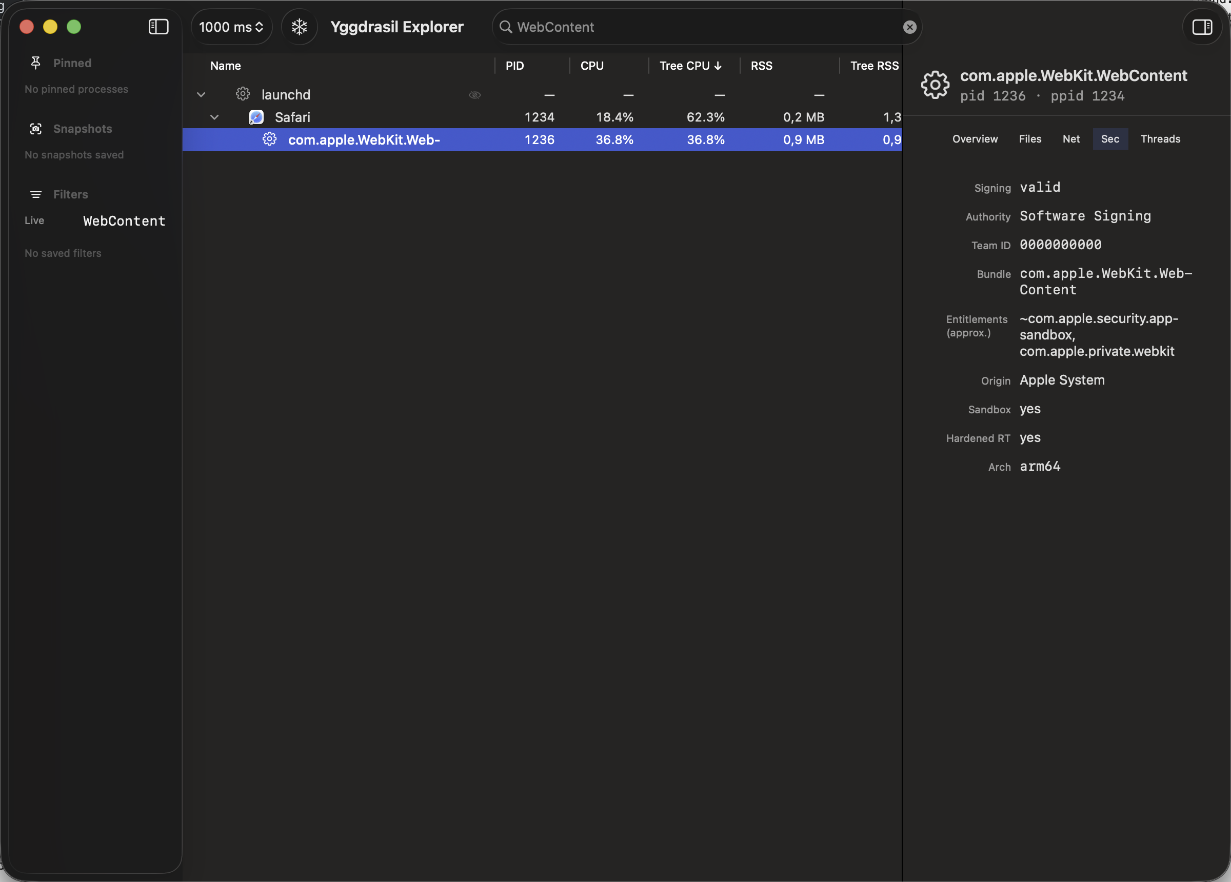Code signing details for Safari