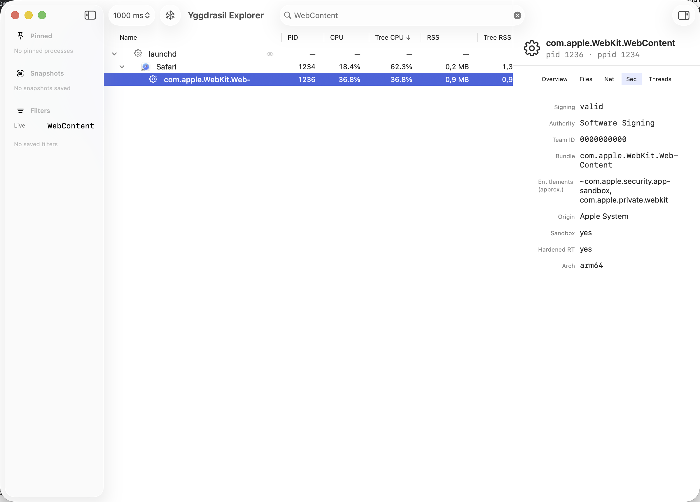 Code signing details for Safari